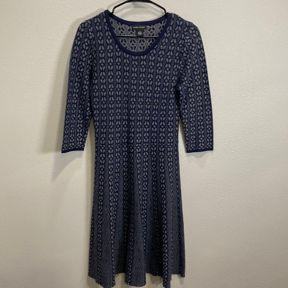 Lauren Hansen Katia sweater dress blue gray - Picture 2 of 9